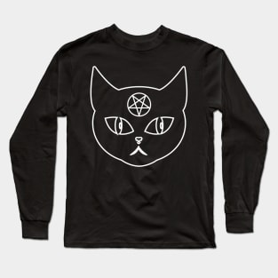 Cute Occult Satanic Cat Long Sleeve T-Shirt